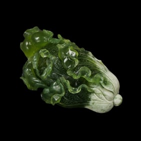 CHINESE QING DYNASTY XIUYAN JADE CABBAGE