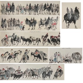 LONG SCROLL OF PAINTING AND CALLIGRAPHY