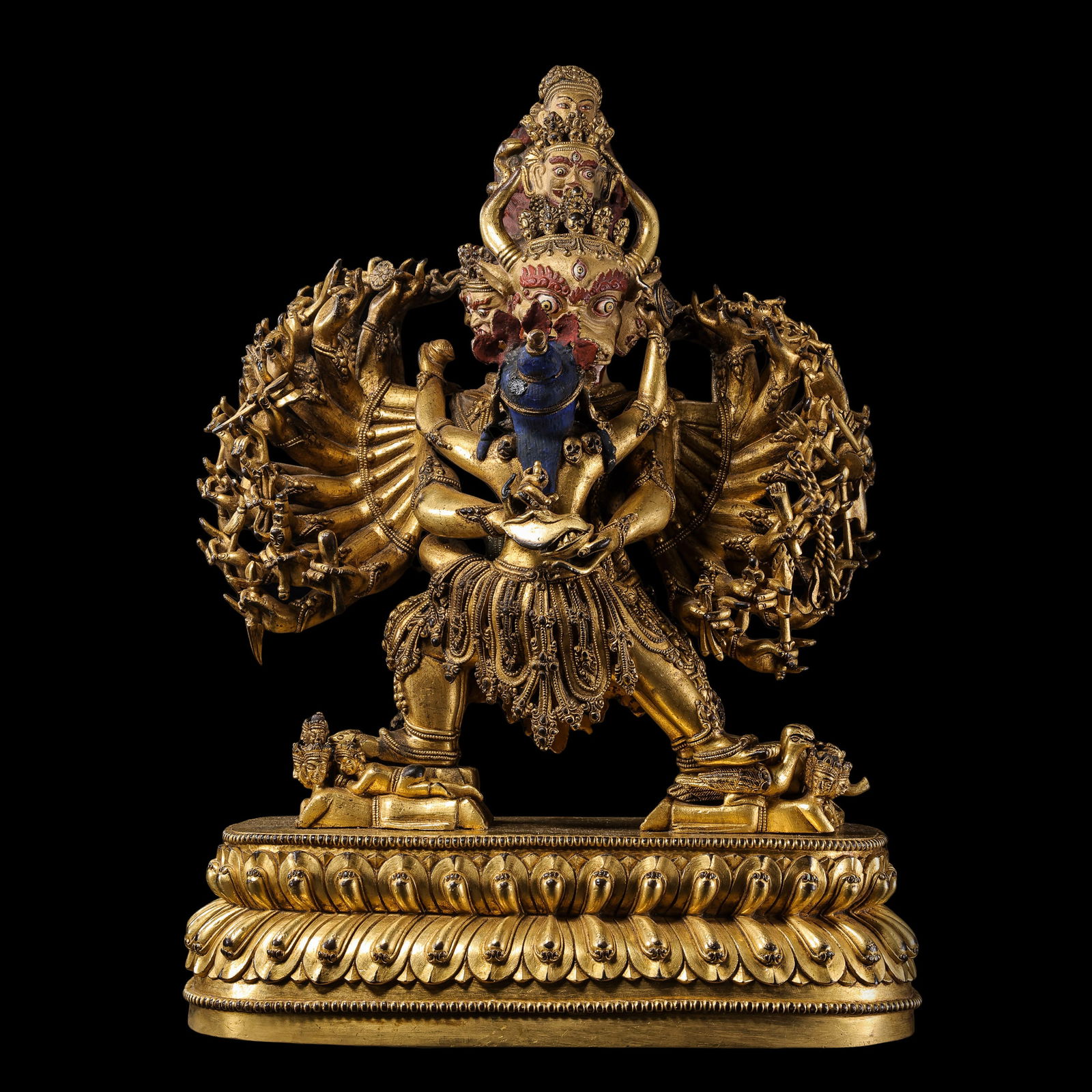 CHINESE QING DYNASTY GILT BRONZE BUDDHA STANDING STATUE (1 of 16)