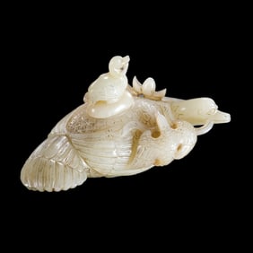 WHITE JADE BIRD-SHAPED WATER BOWL IN HOTAN, LIAO DYNASTY, CHINA