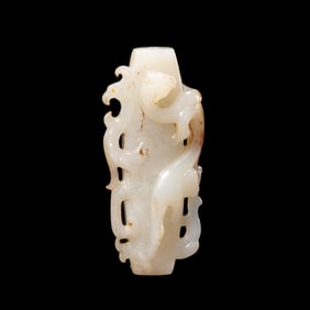 CHINESE HAN DYNASTY DRAGON PATTERN JADE LEI