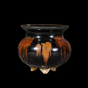 CIZHOU WARE IRON EMBROIDERY TRIPOD FURNACE, NORTHERN SONG DYNASTY, CHINA