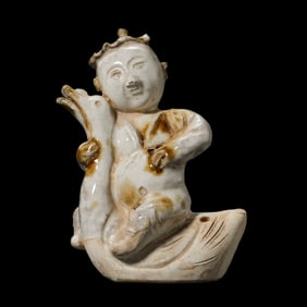 CHINA SONG DYNASTY PORCELAIN CHILD STATUE