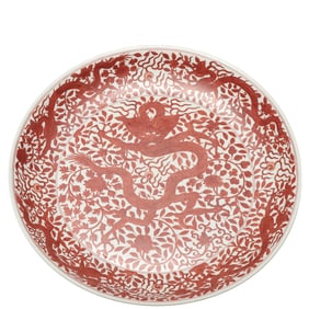CHINESE MING DYNASTY ALUM RED DRAGON PLATE