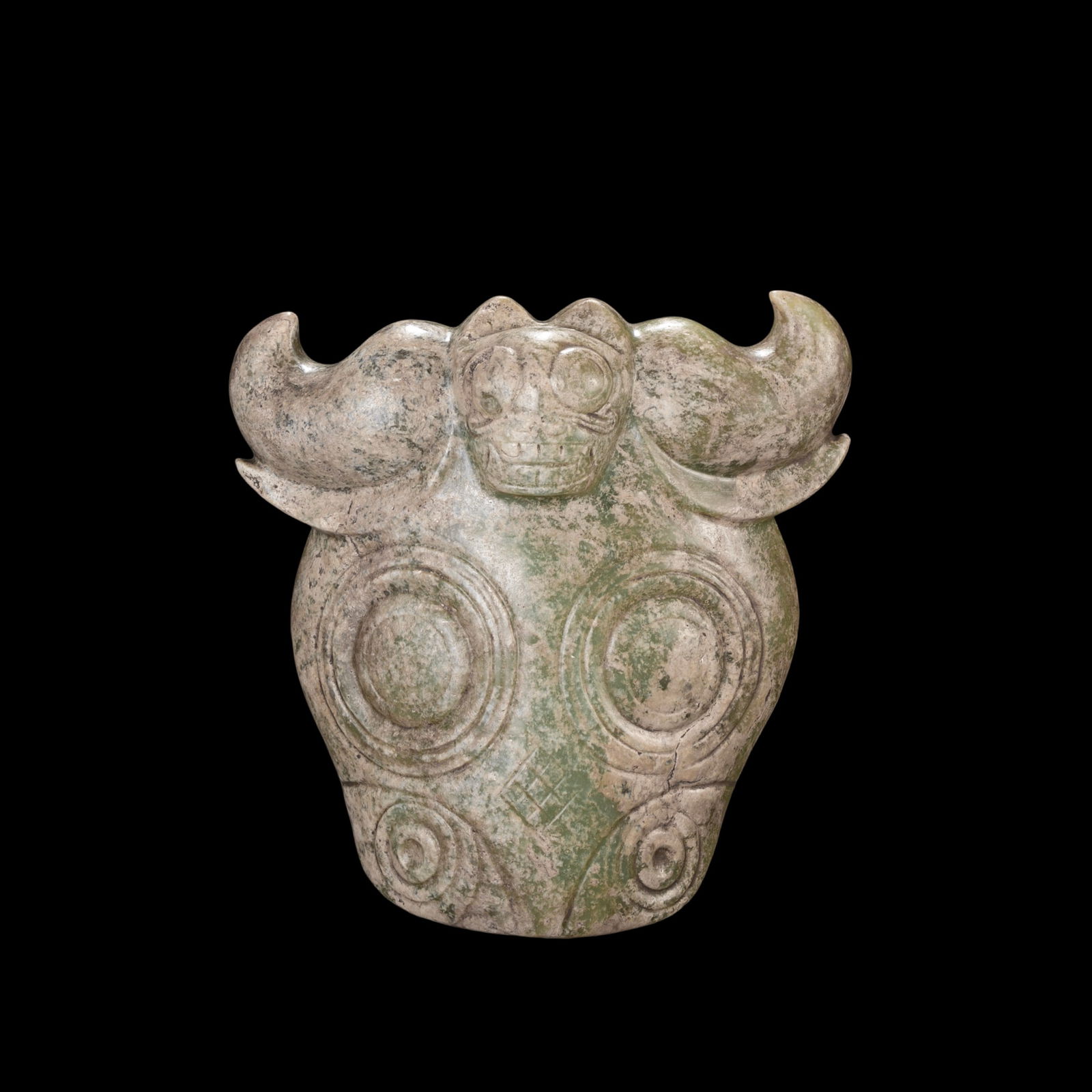 Hongshan culture jade ox of the Hongshan period in China: L.. 14 cm. W. 13 cm. Weight 858 gram.