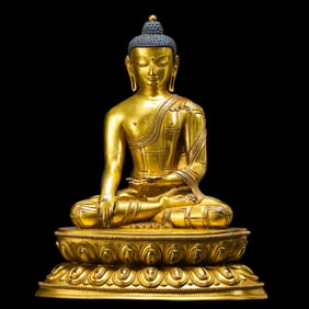 Gilt-bronze Buddha Seated Statue from the Ming Dynasty, China