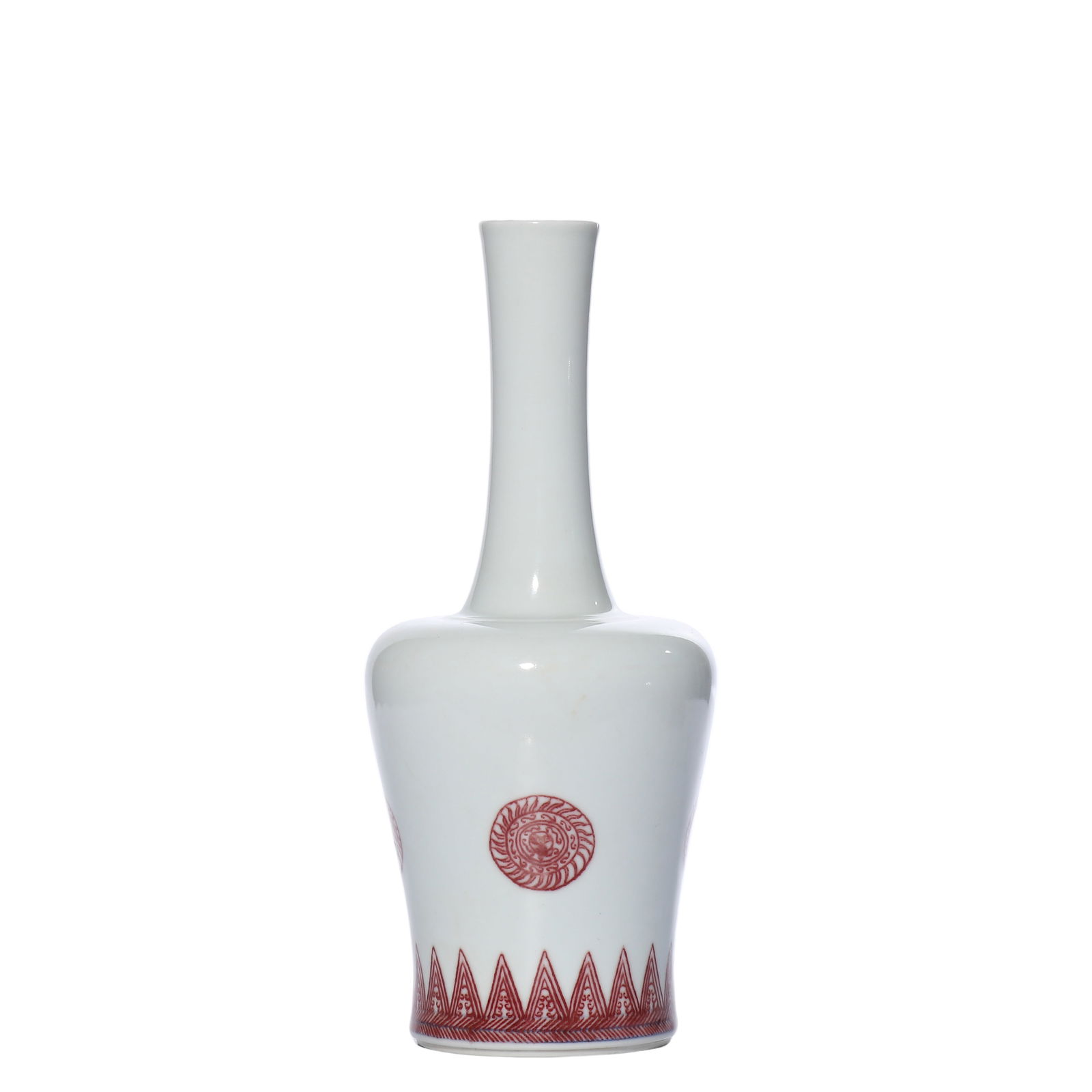 Chinese Qing Dynasty Kangxi period glazed red long neck vase (1 of 9)