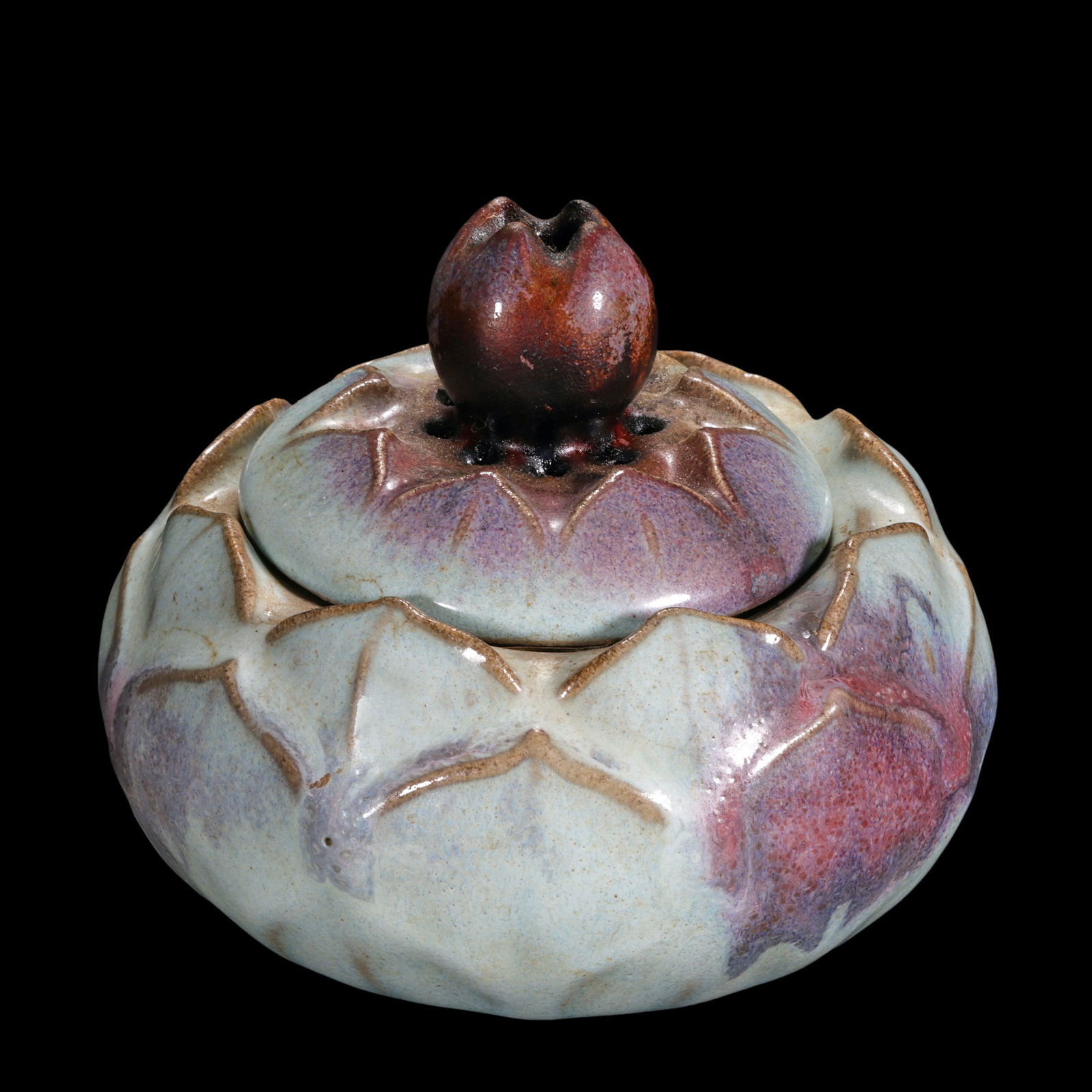 China Northern Song Dynasty Jun ware sky blue glaze hanging red lotus incense burner (1 of 10)