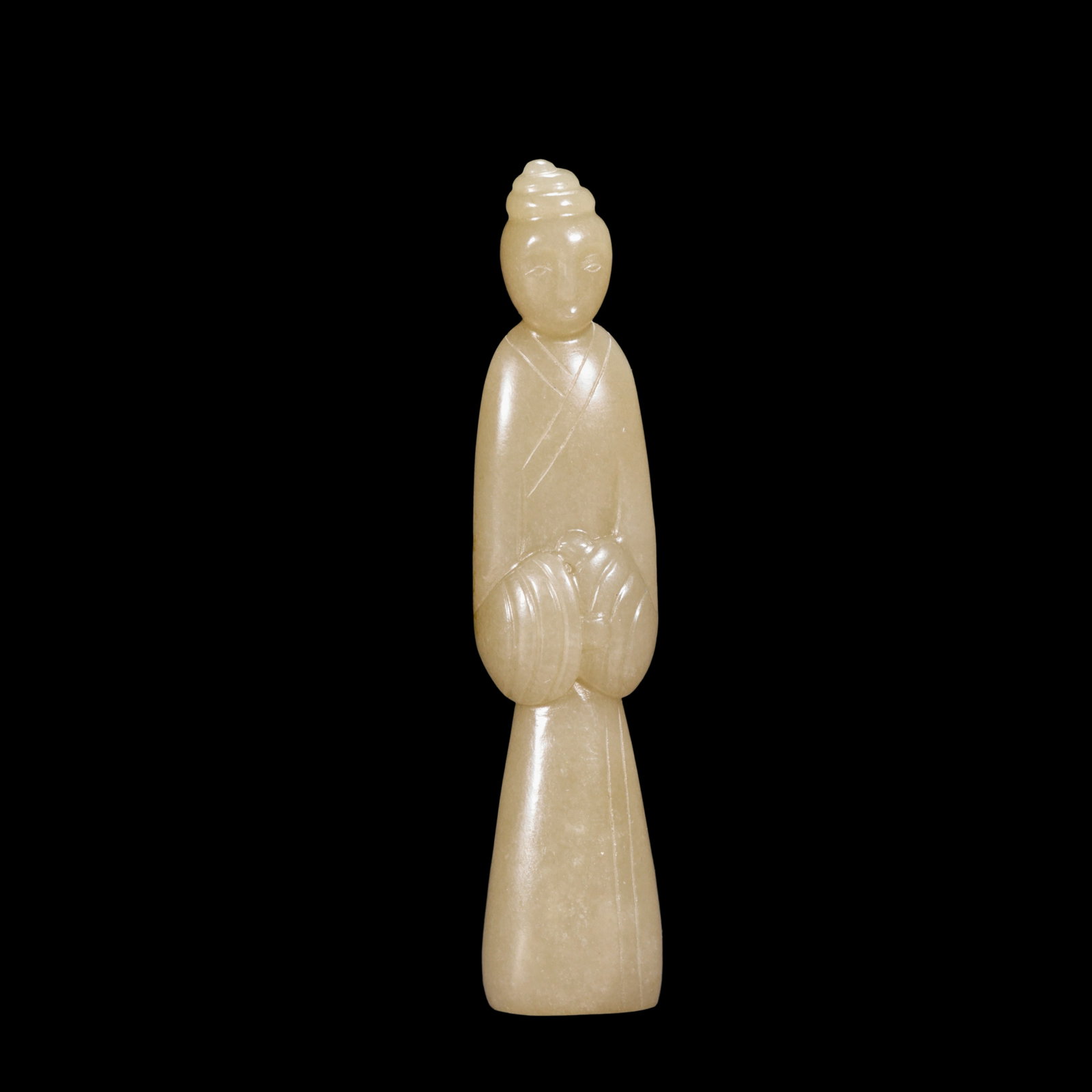 Jade people of Han Dynasty of China: H. 10.8 cm. W. 2.4 cm. Weight 61.9 gram.