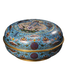 Chinese Qing Dynasty Qianlong period cloisonné enamel lidded box