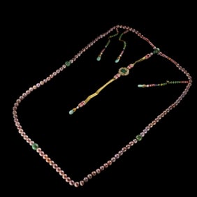 Chinese Qing Dynasty Pearl Jadeite Imperial Beads
