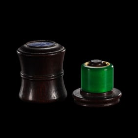 Chinese Qing Dynasty Jadeite Gold Ring