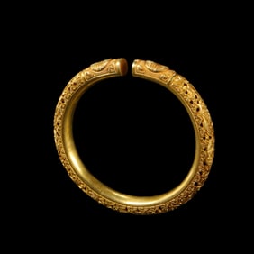 Chinese Qing Dynasty Pure Gold Bracelet