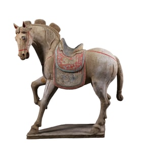 Chinese Han Dynasty Painted Pottery Horse
