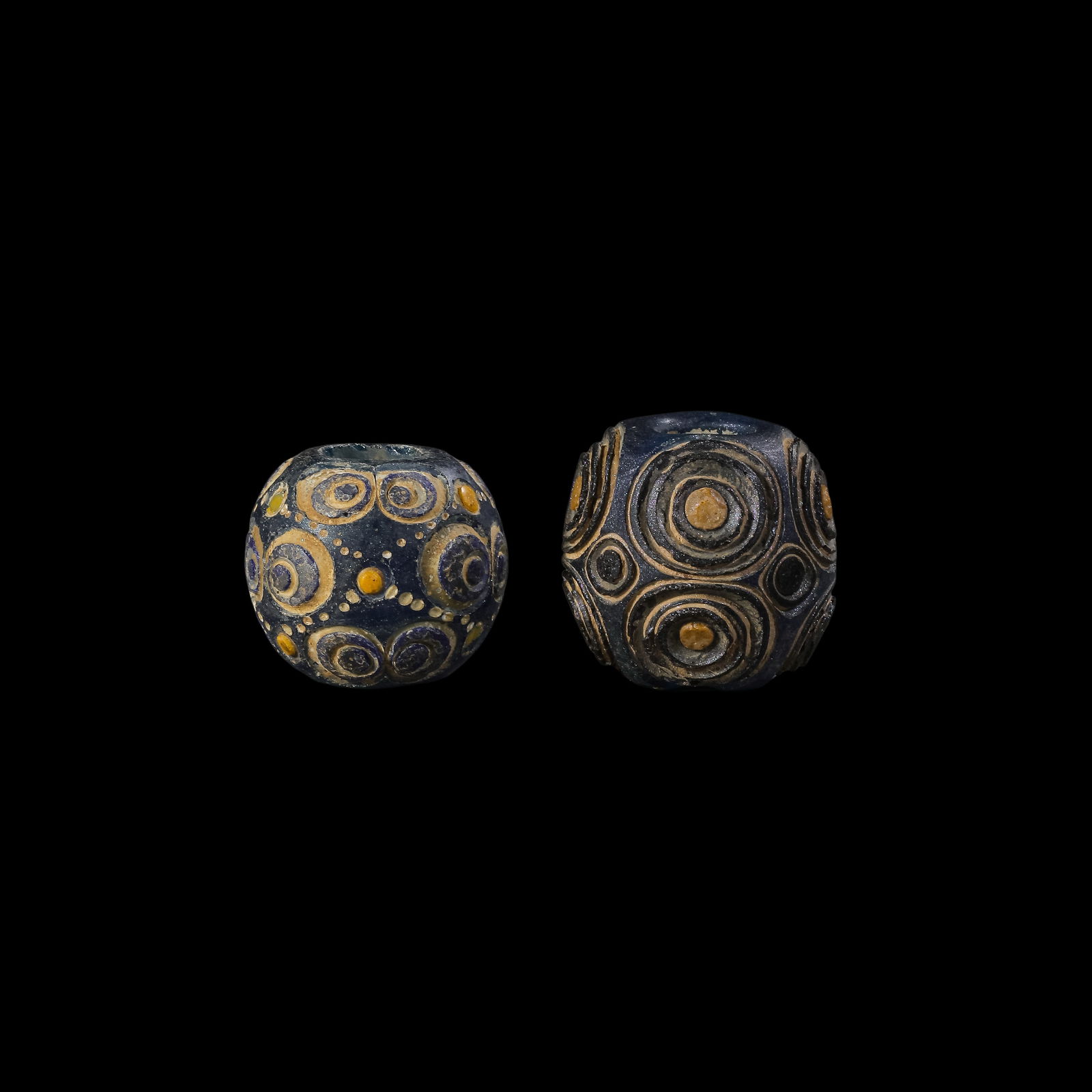 A set of Chinese Han Dynasty dragonfly eye glass beads (1 of 6)