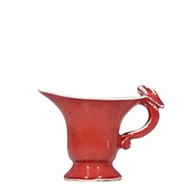Chinese Ming Xuande period red glaze cup