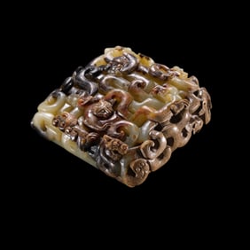 Chinese Han Dynasty Jade Seal with Chilong Pattern