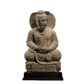 Seated Buddha statue from Gandhara, 2nd century AD