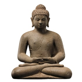 Seated Buddha statue from Gandhara, 2nd century AD