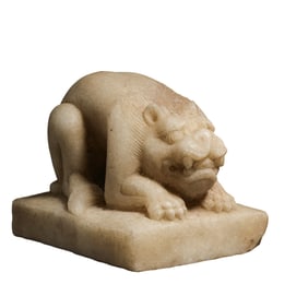 Chinese Tang Dynasty White Marble Auspicious Beast Guardian