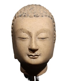 Chinese Tang Dynasty white marble Buddha head