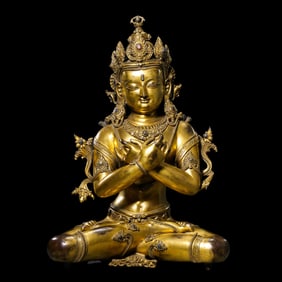 Chinese Ming Dynasty Gilt Bronze Seated Buddha