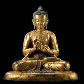 Chinese Ming Dynasty Gilt Bronze Seated Buddha