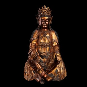 Chinese Ming Dynasty Gilt Bronze Seated Buddha