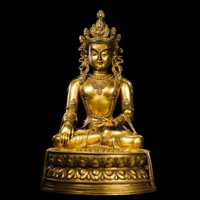 Chinese Ming Dynasty Gilt Bronze Seated Buddha