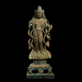 China Northern Wei Dynasty Gilt Bronze Standing Buddha