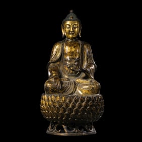 Chinese Ming Dynasty Gilt Bronze Seated Buddha