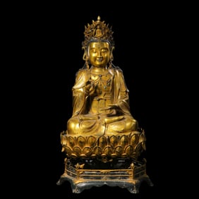Chinese Ming Dynasty Gilt Bronze Seated Buddha