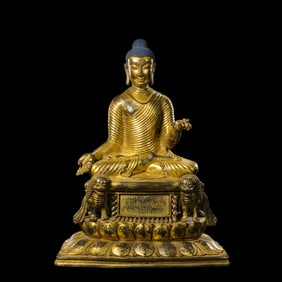 Chinese Ming Dynasty Gilt Bronze Seated Buddha
