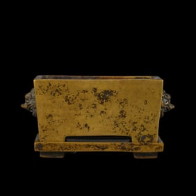 Square copper censer with double animal ears, Xuande period, Ming Dynasty, China