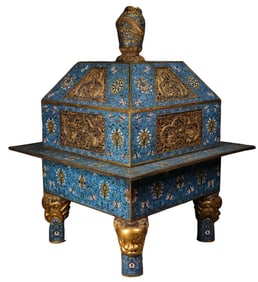 Chinese Qing Dynasty Qianlong period cloisonné enamel dragon pattern square incense burner