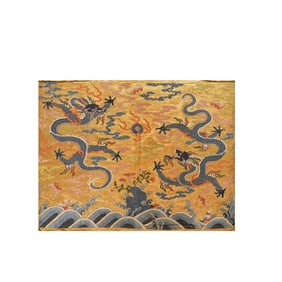 Chinese Qing Dynasty dragon pattern silk hanging screen