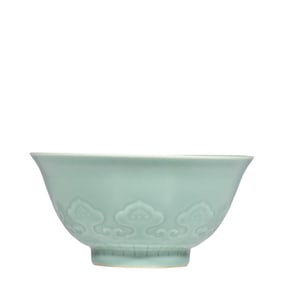 Chinese Qing Dynasty Guangxu period powder green glaze bowl