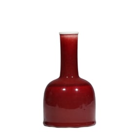 Chinese Qing Dynasty Kangxi period red glaze mallet bottle