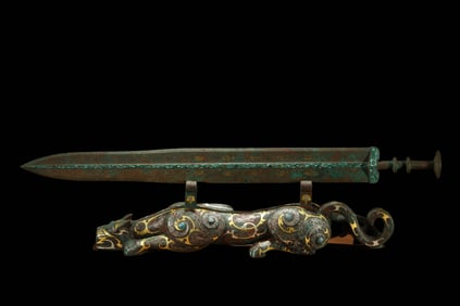 Chinese Warring States Period Inlaid Gold and Silver Sword