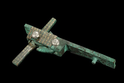 Chinese Warring States Period Inlaid Gold and Silver Crossbow