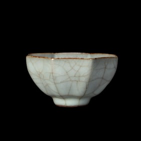 Chinese Song Dynasty Celadon Hexagonal Lotus Seed Cup
