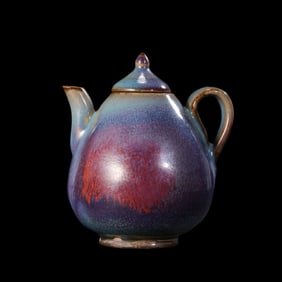 Chinese Northern Song Dynasty Jun kiln sky blue glaze hanging red pot
