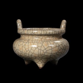 Chinese Song Dynasty Double-eared Tripod Burner