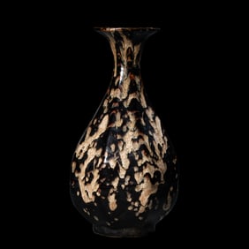 Chinese Southern Song Dynasty Jizhou kiln tortoise-shell glaze jade pot spring vase