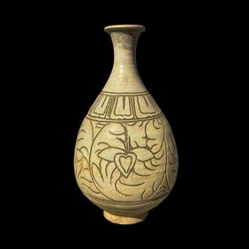 Chinese Northern Song Dynasty Cizhou kiln carved jade huchun vase