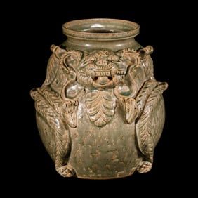 Chinese Sui Dynasty Xiangzhou Kiln Celadon Bear Jar