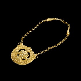 Ancient Persian culture pure gold necklace