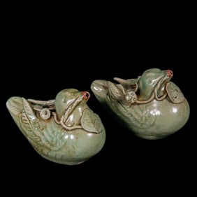 pair of Korean celadon mandarin ducks