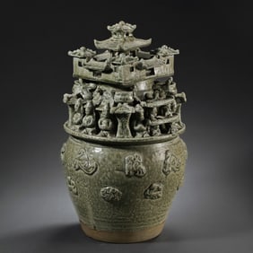 Yue Kiln Celadon Vase, Chinese Northern and Southern Dynasties