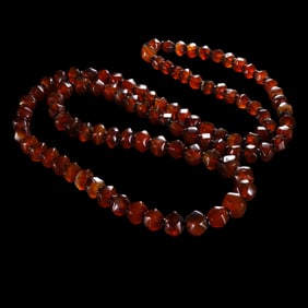 Chinese Warring States Period Red Agate Necklace